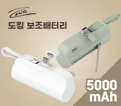 나이테 휴대용 도킹 보조배터리 5000mAh C타입8핀