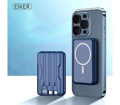 EIKER 맥세이프 마그네틱 유무선 겸용 미니 일체형보조배터리