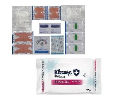 크리넥스 99.9 항균 안심 물티슈20매 구급키트8종