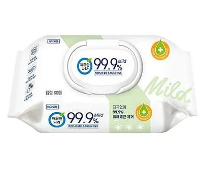 깨끗한나라 클린 마일드 손소독티슈 캡형60매