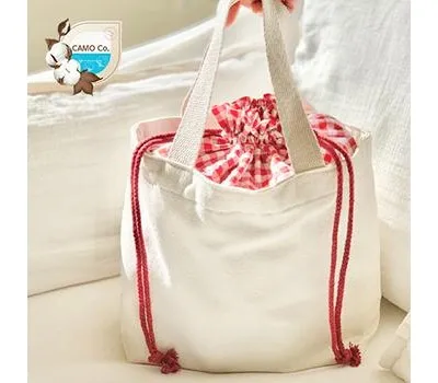 카모 캔버스 체크 버킷백