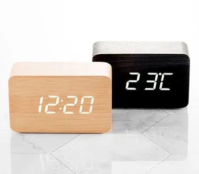 우드 LED 무소음 탁상시계