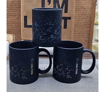 별자리 직선 무광블랙 변색머그컵